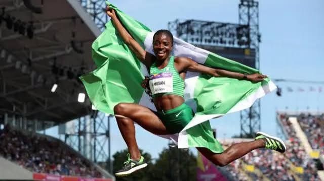 Tobi Amusan celebrating after qualifying for the women’s 100m hurdles final at the 2026 Commonwealth Games