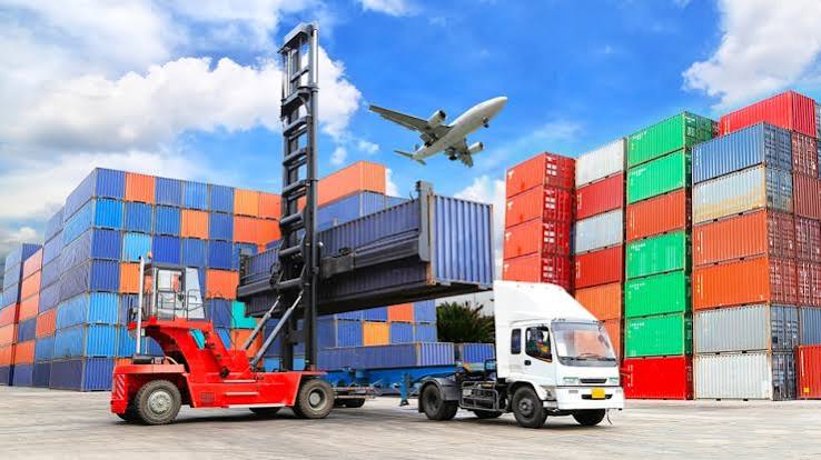 Freight containers and logistics operators at a Nigerian port amid concerns over foreign dominance