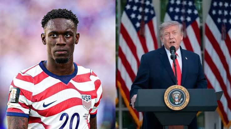 Trump speaking about Balogun red card review by FIFA
