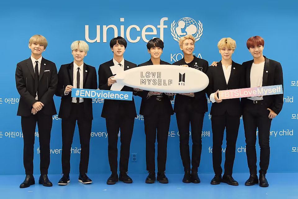BTS singer Jimin during a concert as fans raise money for children battling cancer