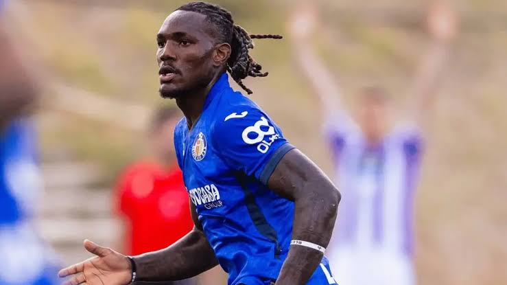 Super Eagles midfielder Christantus Uche in action for Getafe before suffering a serious knee injury