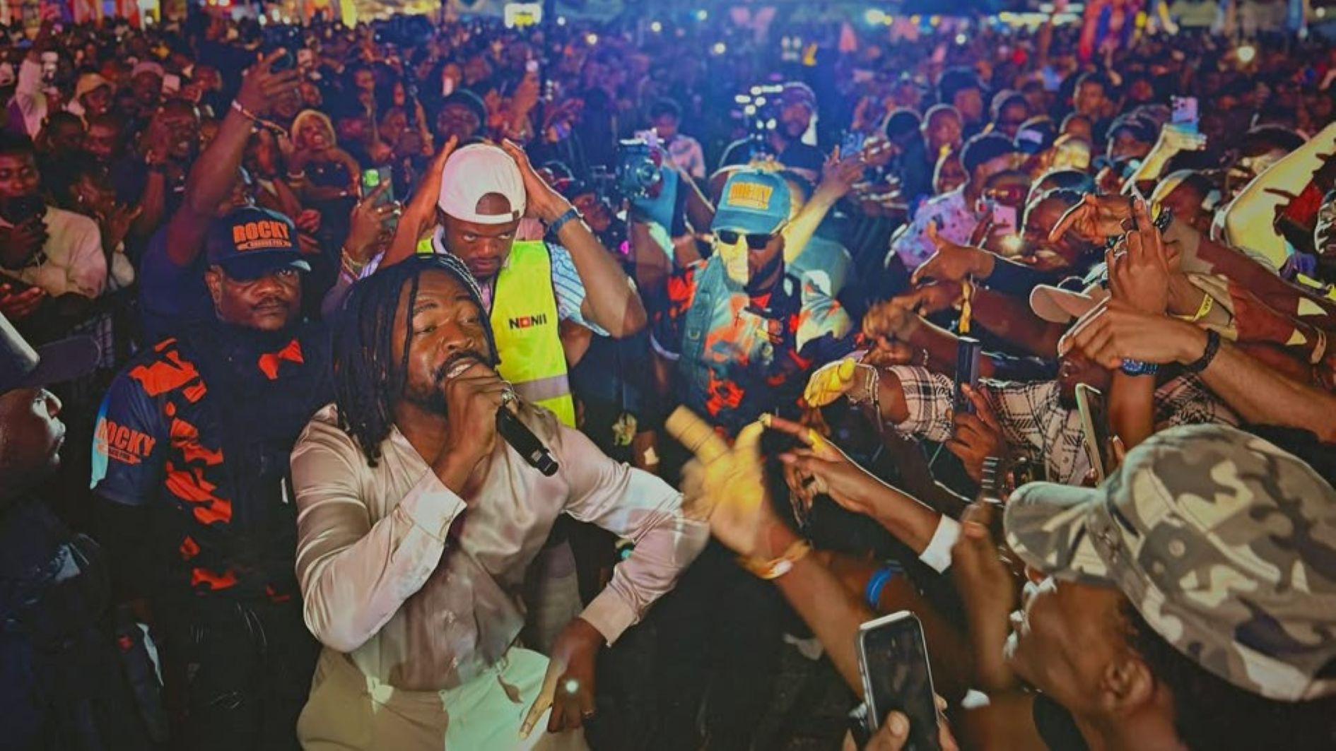 Performers and guests celebrate the 10th anniversary of Bole Festival in Port Harcourt