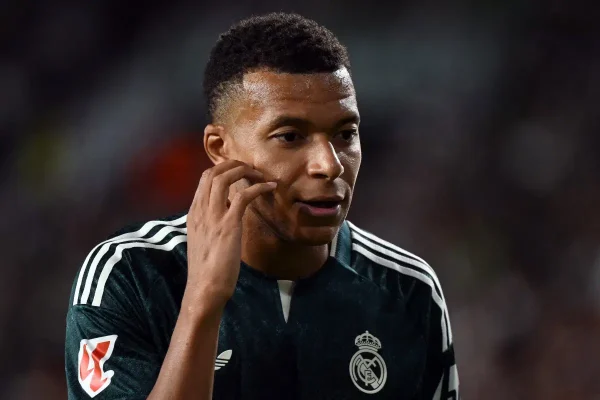 Real Madrid forward Kylian Mbappé pictured during a La Liga match against Elche in September 2026.