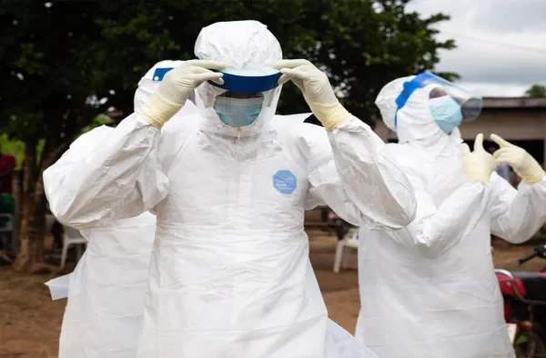 NCDC Director-General Jide Idris speaking during an interview on Nigeria's Ebola contact tracing and public health response.