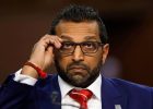 FBI Director Kash Patel pictured during an official appearance discussing the agency's international fraud crackdown.