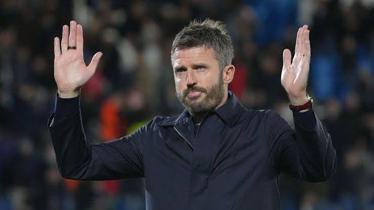 Manchester United manager Michael Carrick reacting after his team's 3-0 defeat against Bournemouth at Old Trafford.