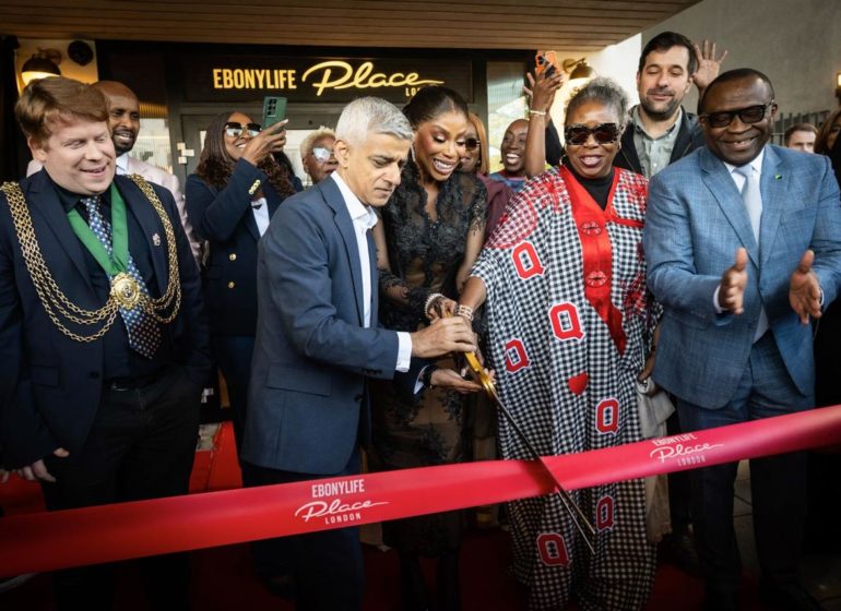 Sadiq Khan and Mo Abudu at the opening of EbonyLife Place London