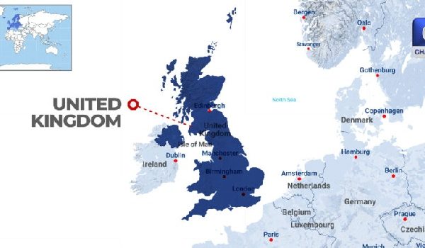 Map of the United Kingdom illustrating the areas affected by Storm Boelo and widespread electricity disruptions.